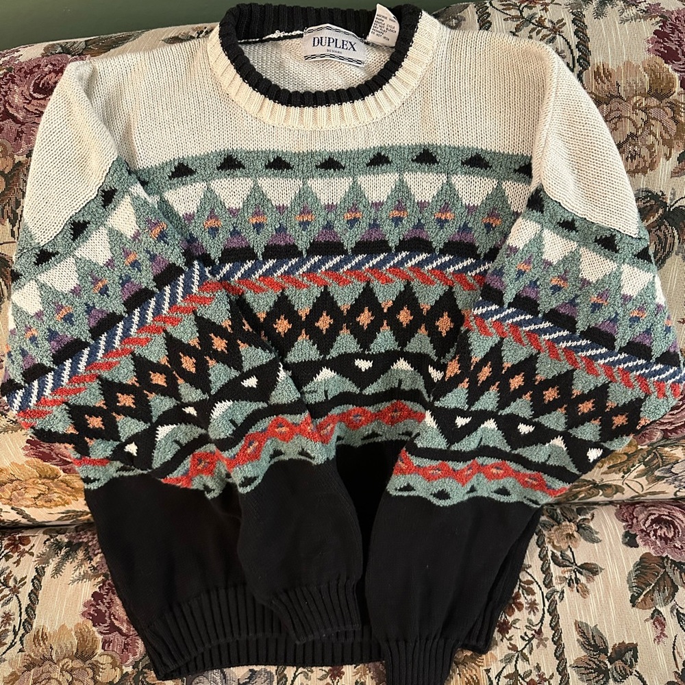 vintage crocheted crew neck